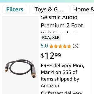 2 NEW SEISMIC AUDIO, CONNECTORS.